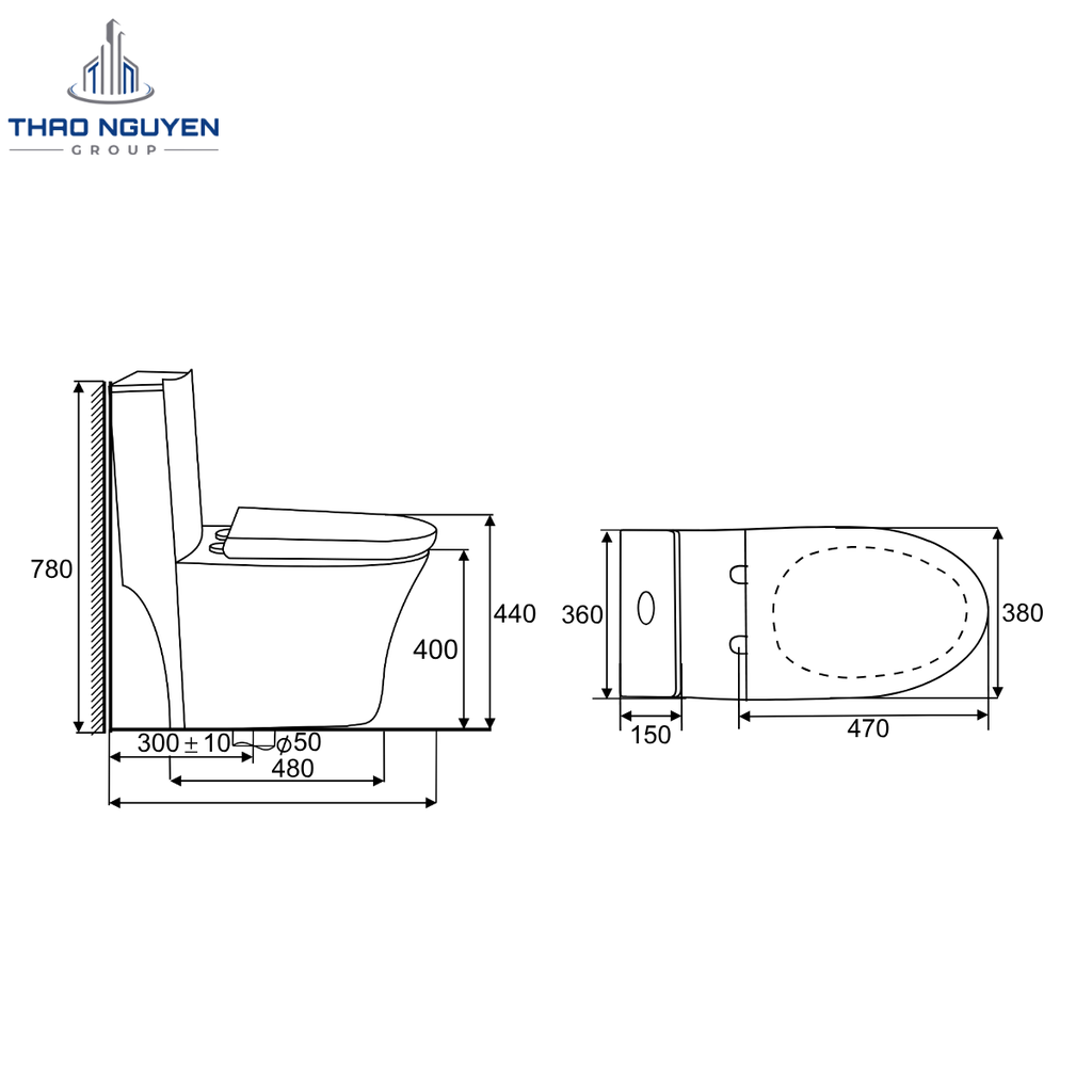 Bồn Cầu Liền Khối OSETER OS1-15