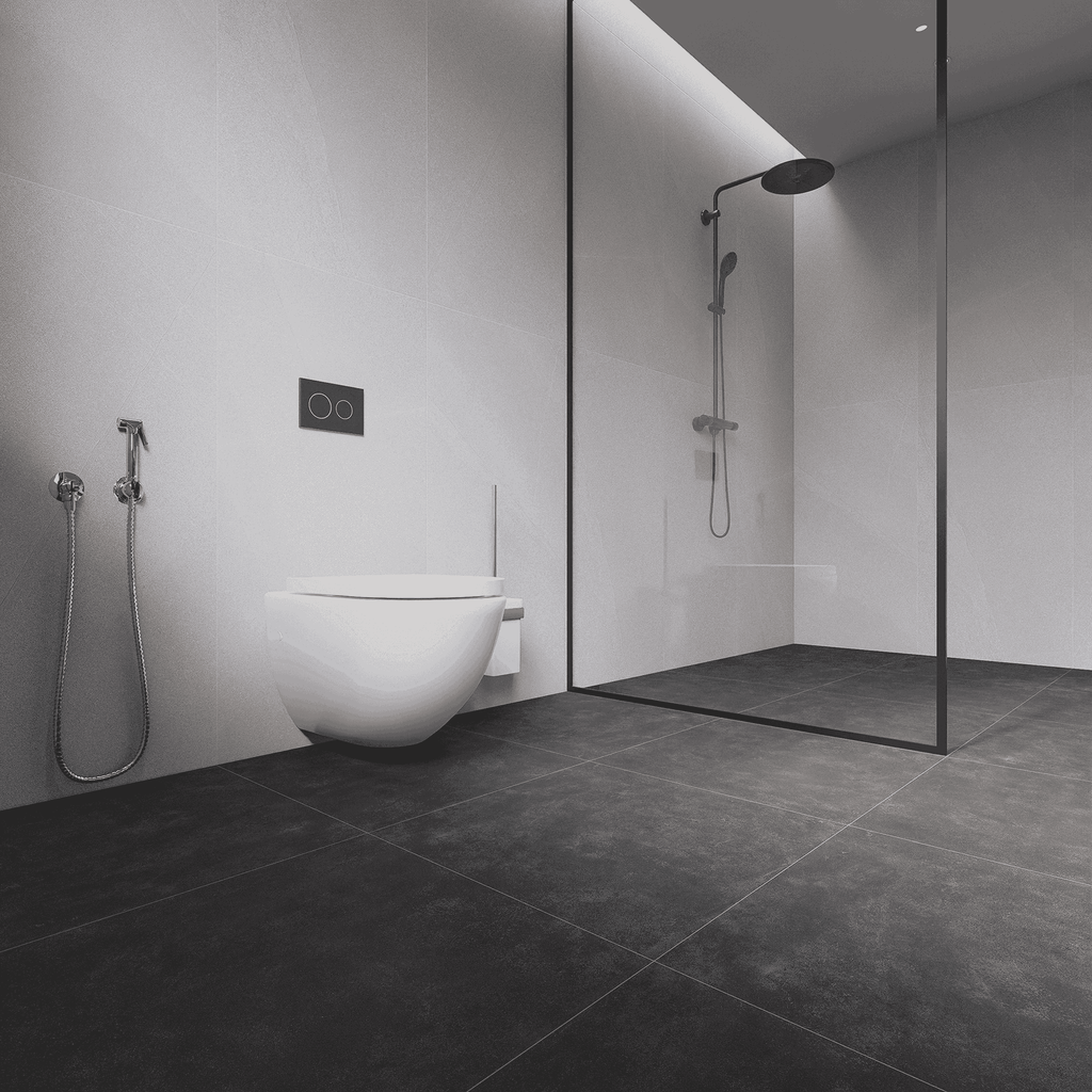 Gạch Ấn Độ 600x600 men Matt Porcelain RAW CHARCOAL