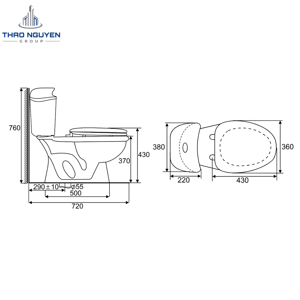 Bồn Cầu Hai Khối JOPA JP2-15