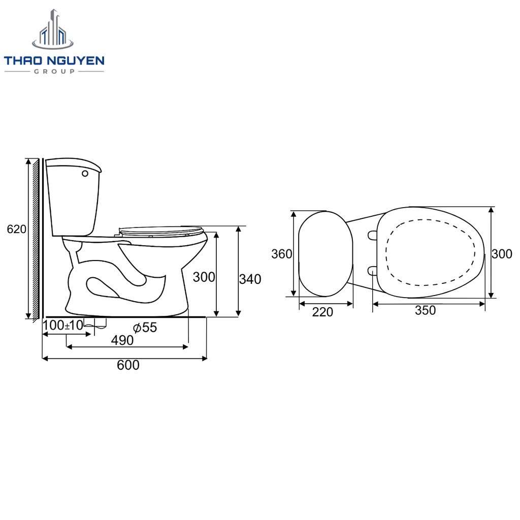 Bồn Cầu Hai Khối Mini JOPA JP-BMN-01