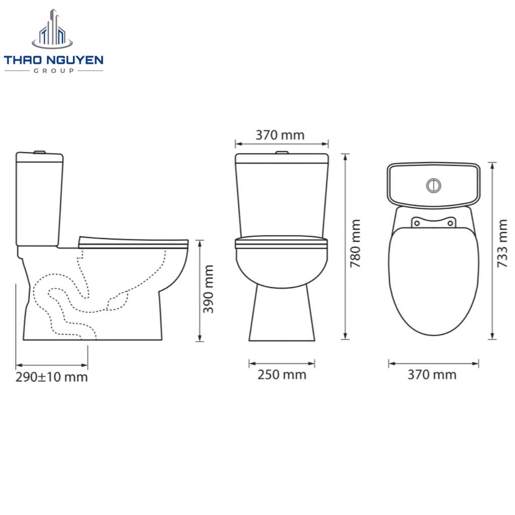 Bồn Cầu Hai Khối OSETER OS6-302