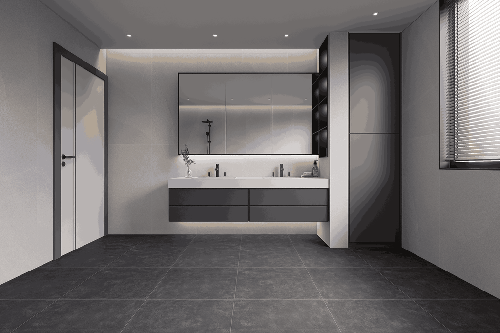 Gạch Ấn Độ 600x600 men Matt Porcelain RAW CHARCOAL