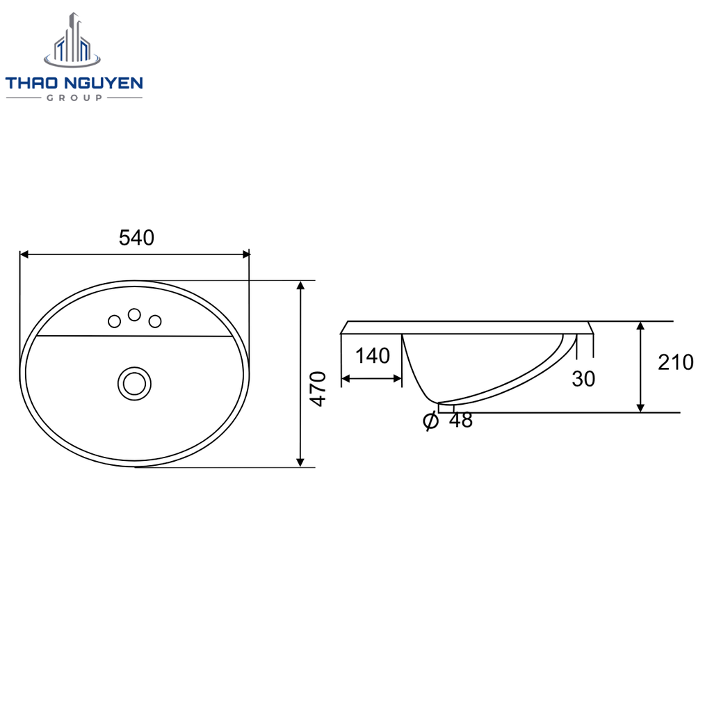 Chậu Lavabo Âm Bàn Đá OSETER OS5-B01