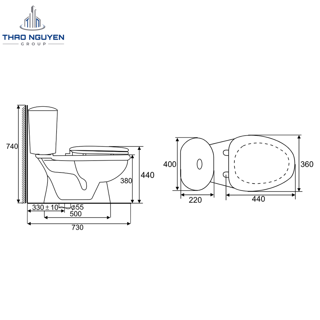 Bồn Cầu Hai Khối JOPA JP2-20