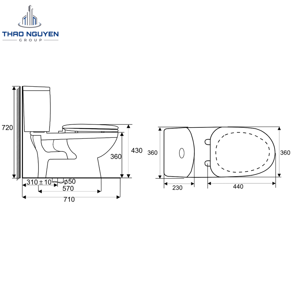 Bồn Cầu Hai Khối OSETER OS2-504