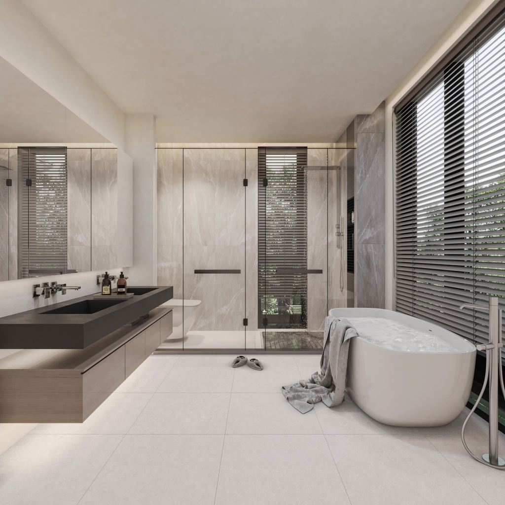 Gạch Ấn Độ 600x600 men Matt Porcelain META STONE SILVER