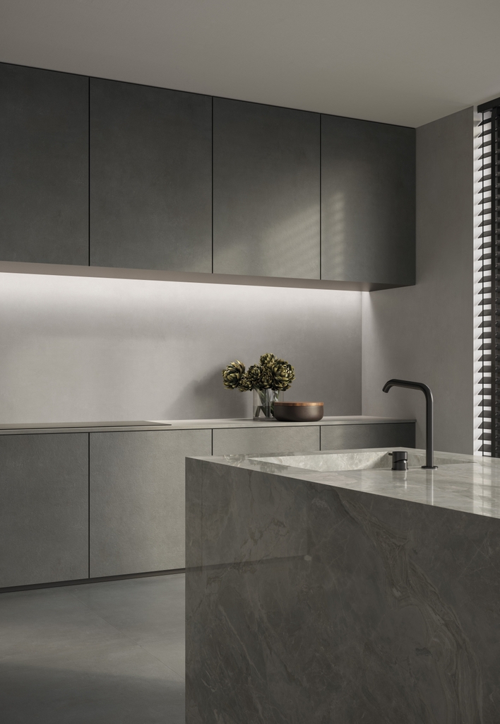 Gạch Ý 1200x1200 men Matt Porcelain CEMENTI DARK FL0712