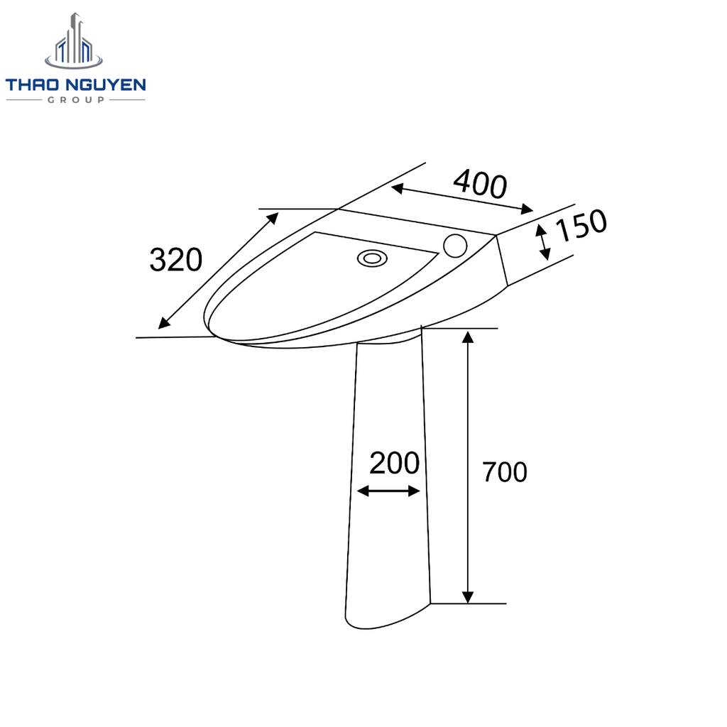 Chậu Lavabo Mini OSETER OS5-MN02 Kèm Chân Đứng OS6-D01