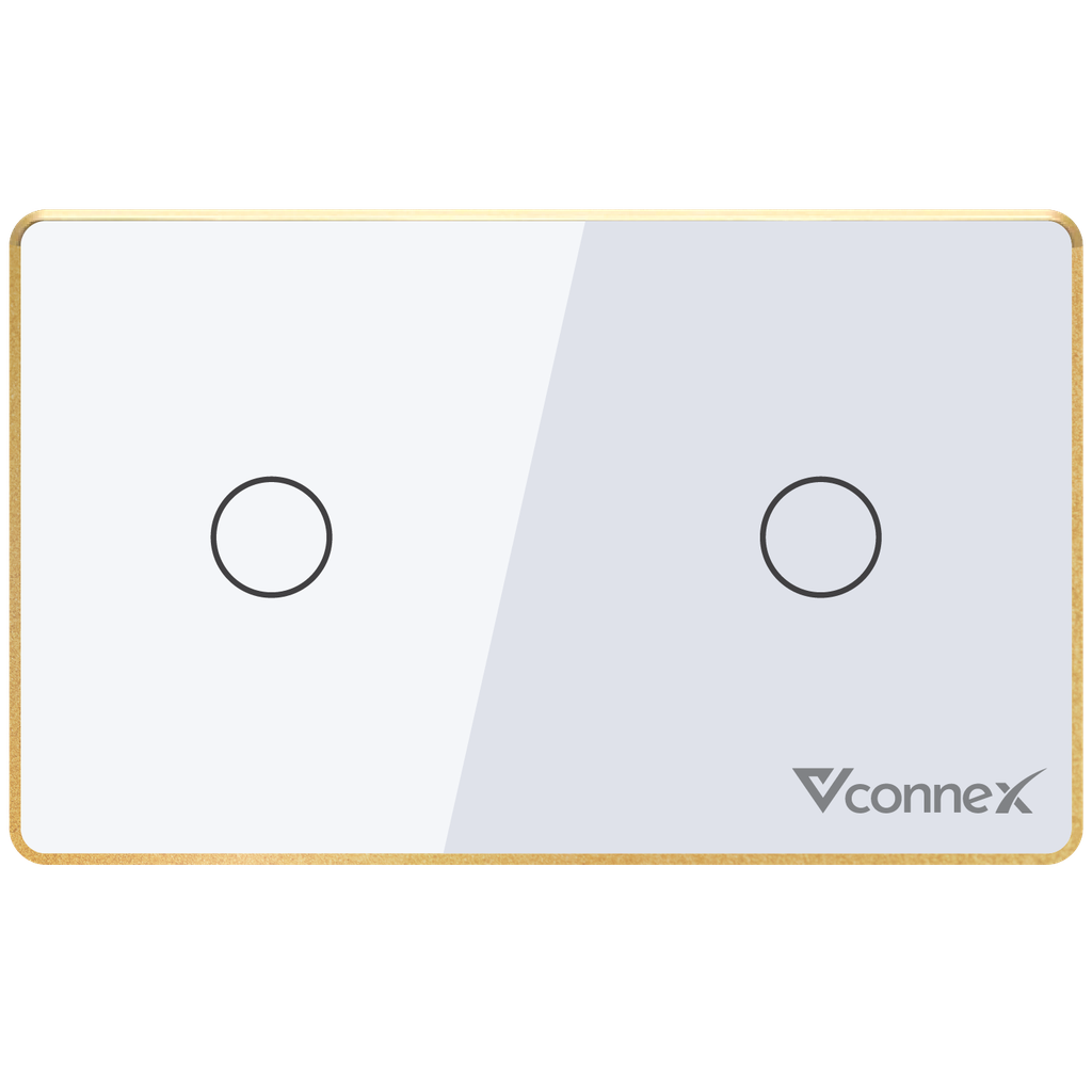 Công tắc thông minh 2 kênh viền nhôm Vconnex VCN-WS02L