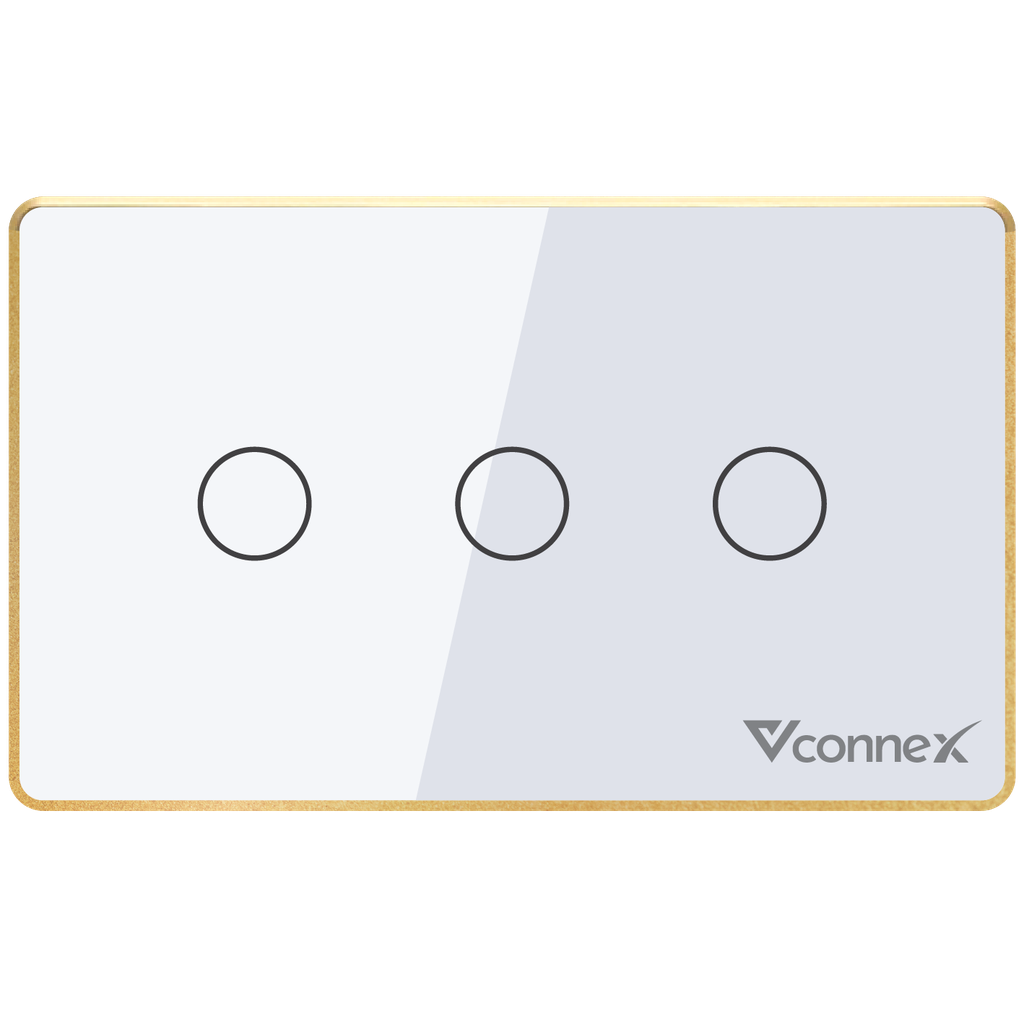 Công tắc thông minh 3 kênh viền nhôm Vconnex VCN-WS03L