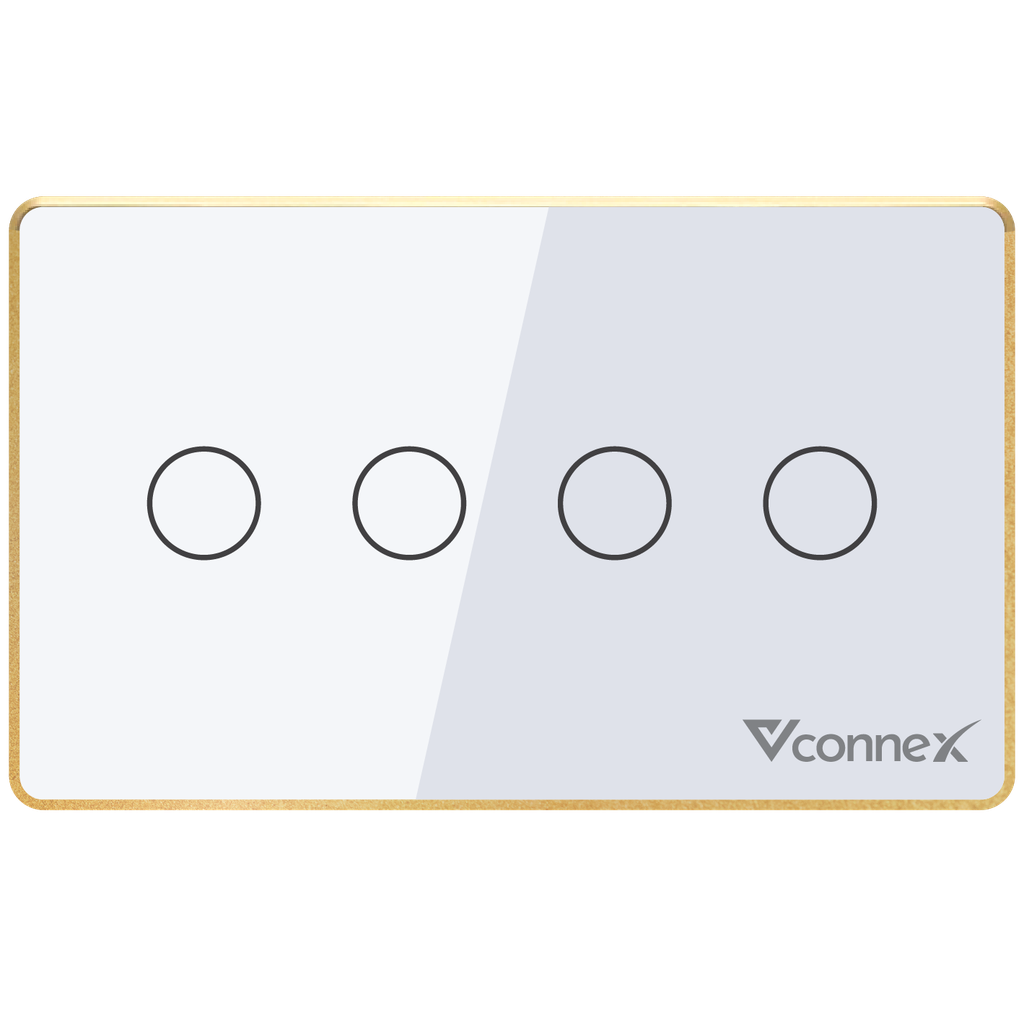 Công tắc thông minh 4 kênh viền nhôm Vconnex VCN-WS04L