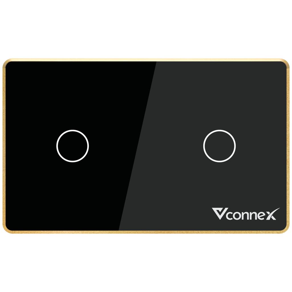 Công tắc thông minh 2 kênh viền nhôm Vconnex VCN-WS02L