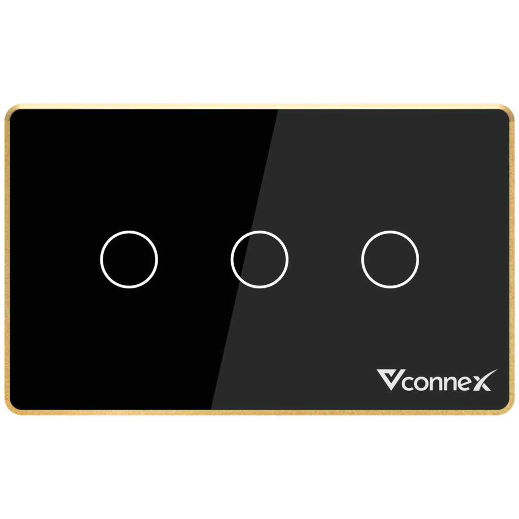 Công tắc thông minh 3 kênh viền nhôm Vconnex VCN-WS03L