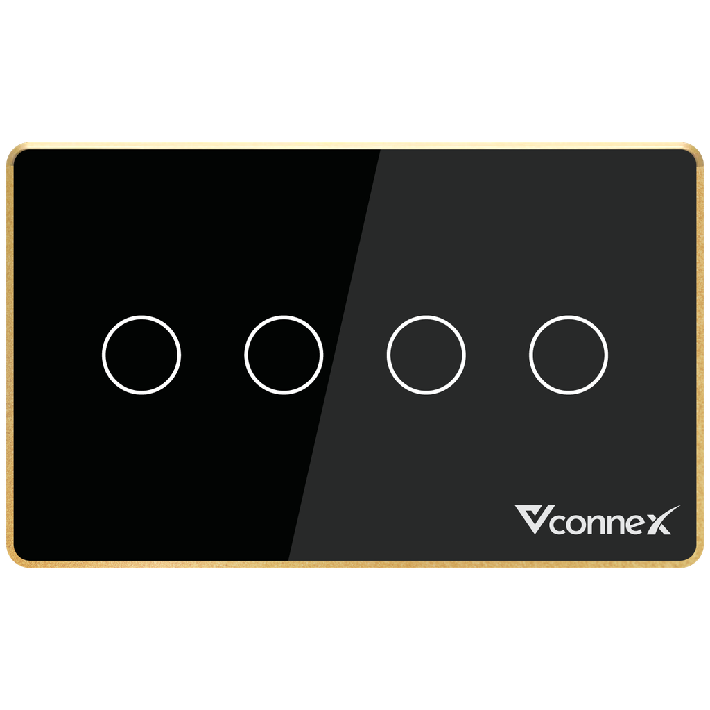 Công tắc thông minh 4 kênh viền nhôm Vconnex VCN-WS04L