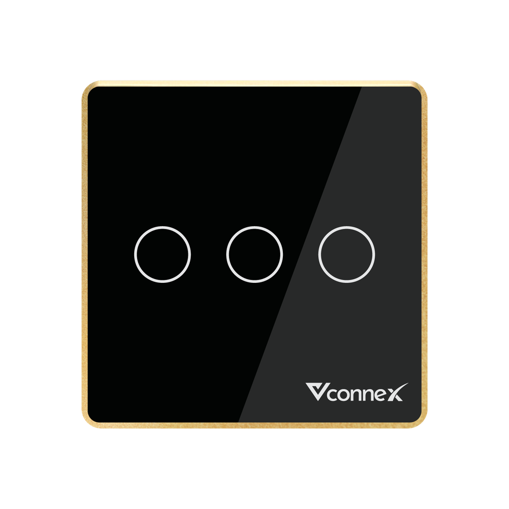 Công tắc thông minh 3 kênh viền nhôm Vconnex VCN-WS03L