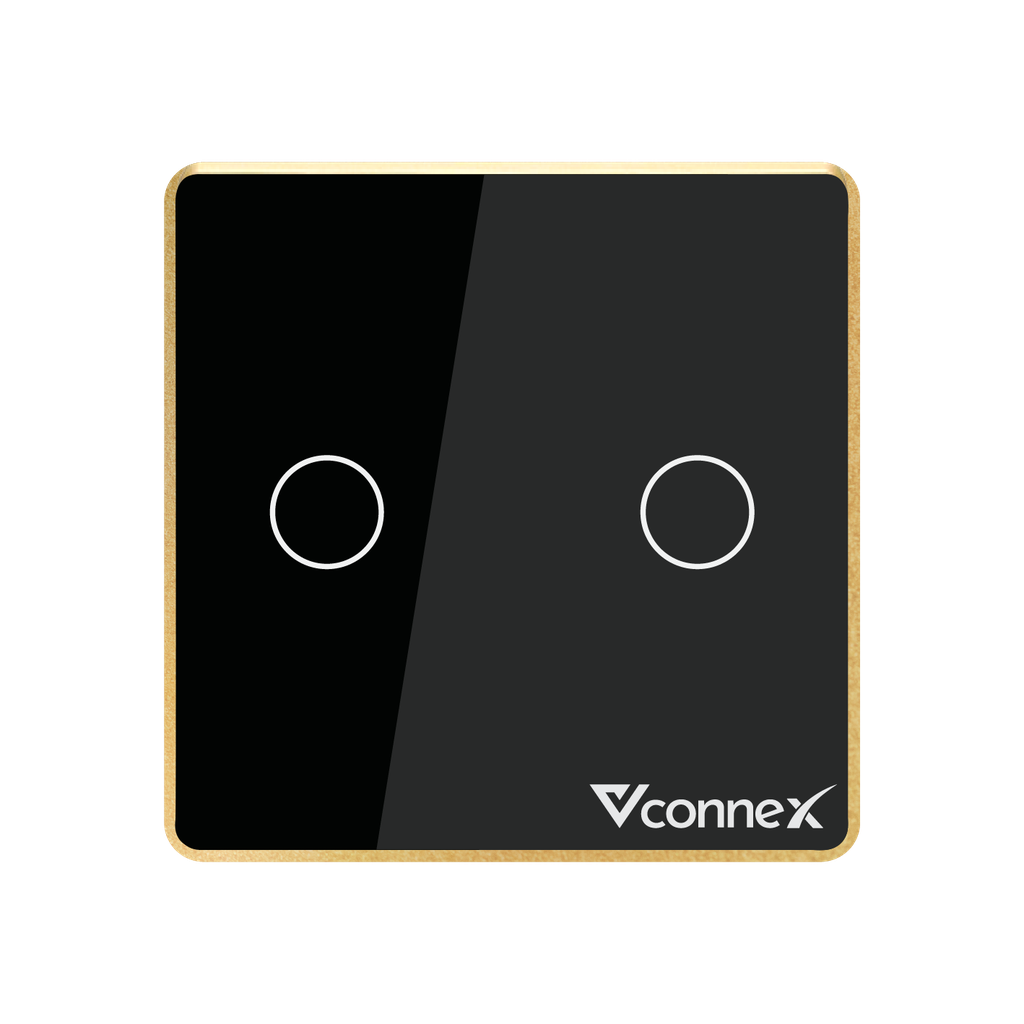 Công tắc thông minh 2 kênh viền nhôm Vconnex VCN-WS02L