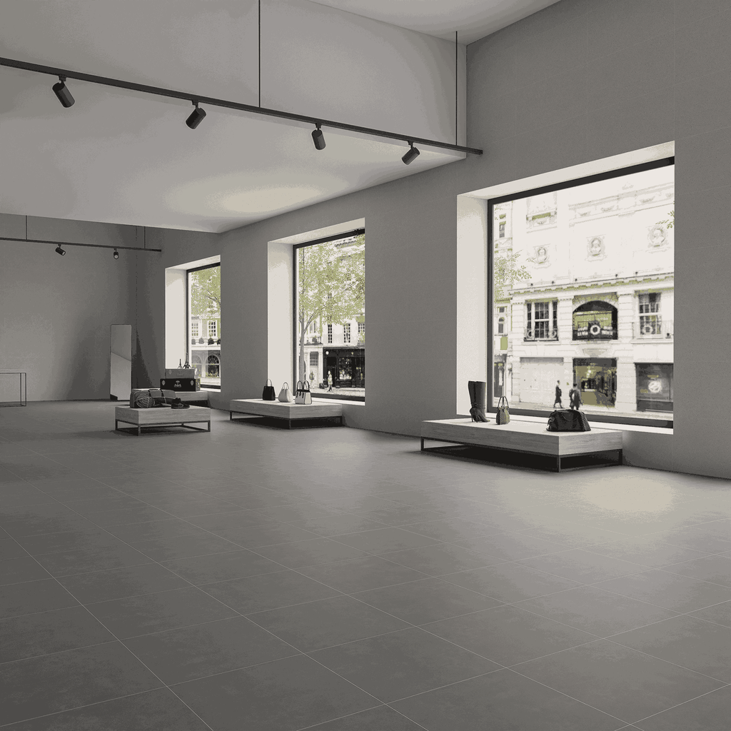 Gạch Ấn Độ 600x600 men Matt Porcelain RAW SLATE GREY