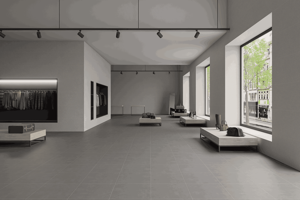 Gạch Ấn Độ 600x600 men Matt Porcelain RAW SLATE GREY