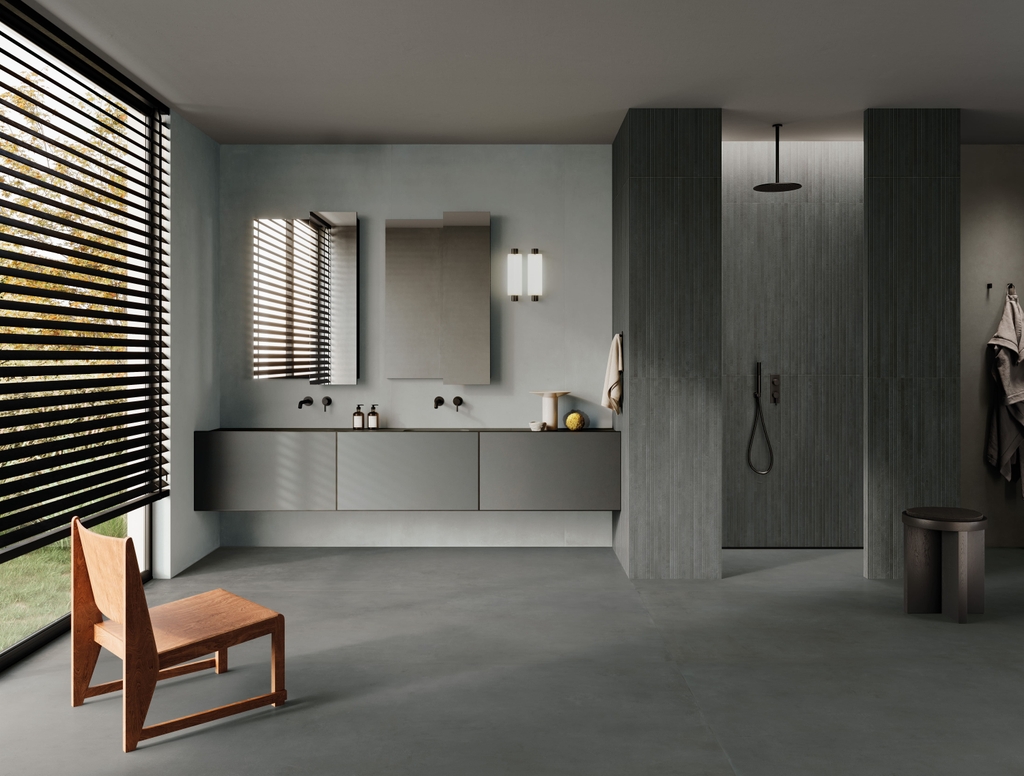 Gạch Ý 600x1200 men Matt Porcelain CEMENTI DARK FL07BA