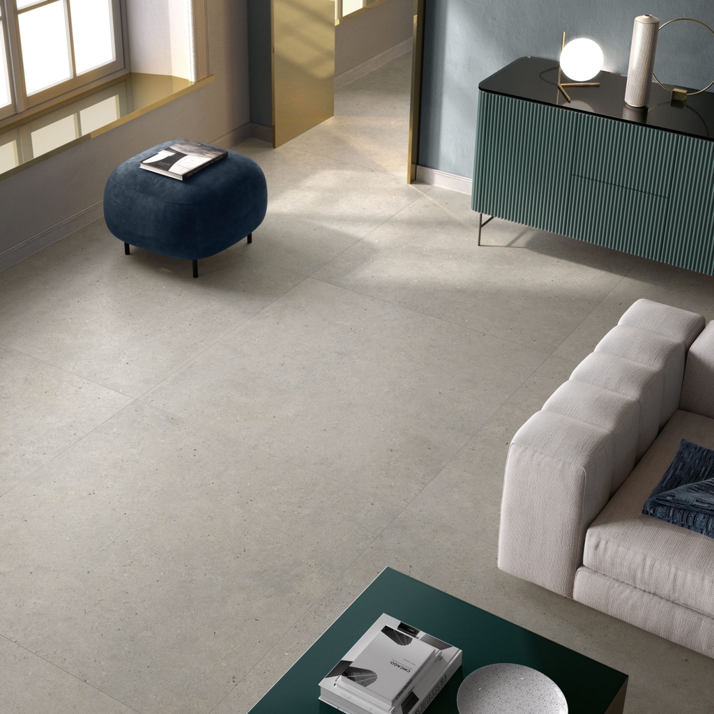 Gạch Ý 1200x1200 men Matt Porcelain SILVER GRAIN GREY SI0312