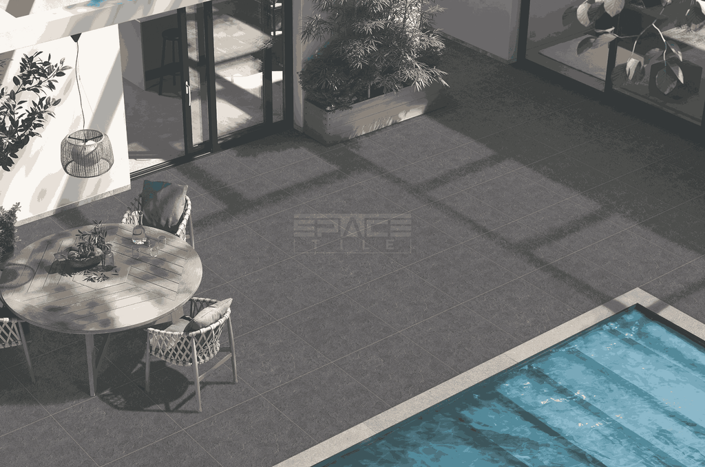 Gạch Ấn Độ 600x600 men Matt Porcelain META STONE NERO