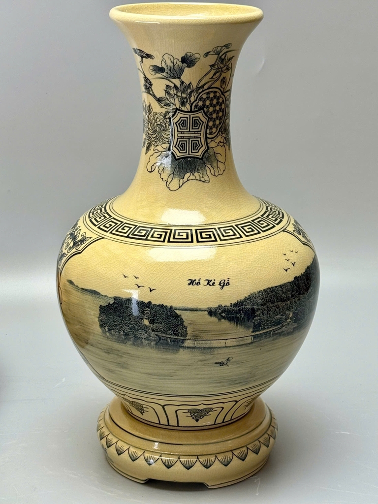 Bình Phú Quý Nhị Cảnh H30 In Logo men truyền thống