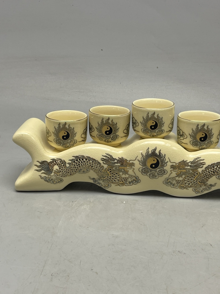 Kỷ 5 Chén Rồng Vẽ Vàng 24K