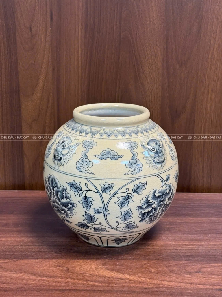 Bình Trấn Bảo H22 men rạn truyền thống