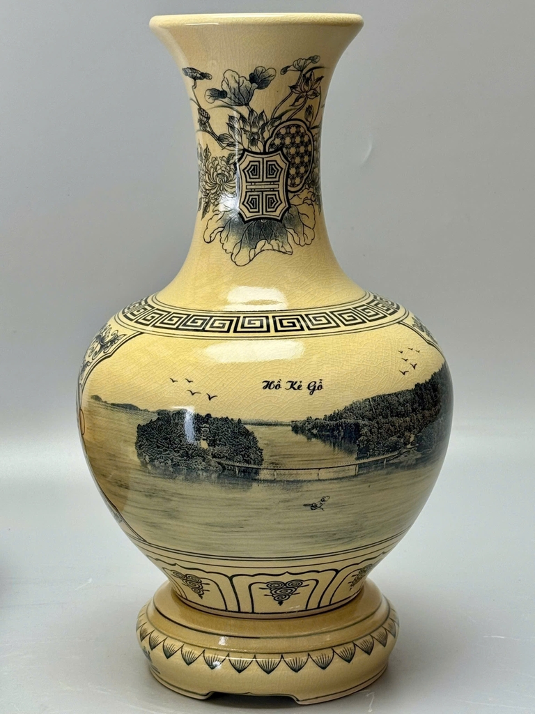 Bình Phú Quý Nhị Cảnh H30 In Logo men truyền thống