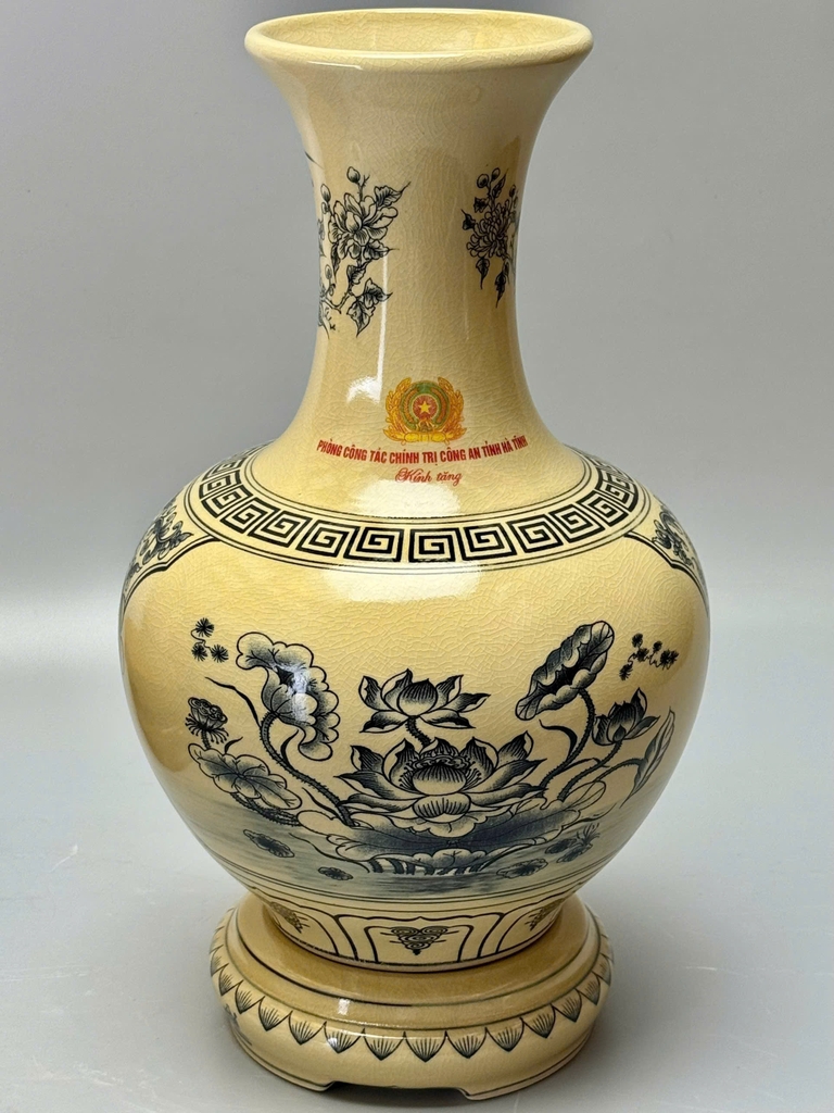 Bình Phú Quý Nhị Cảnh H30 In Logo men truyền thống