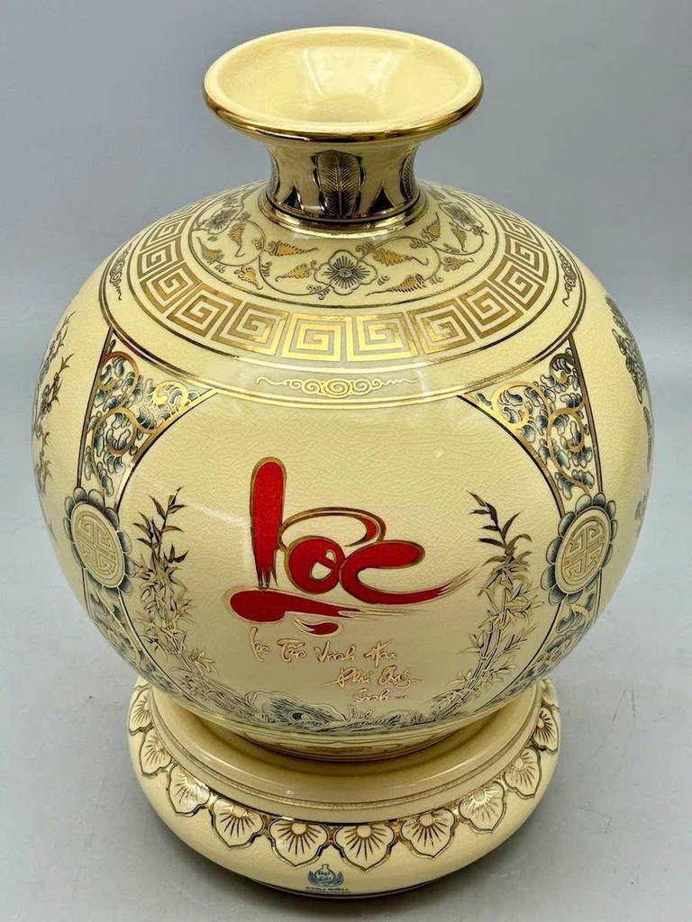 Bình Hút Lộc Tứ Cảnh chữ LỘC H30 vẽ vàng