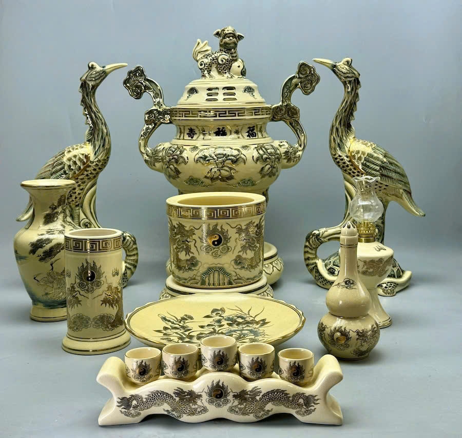 Bộ Thờ Đỉnh Hạc vẽ vàng