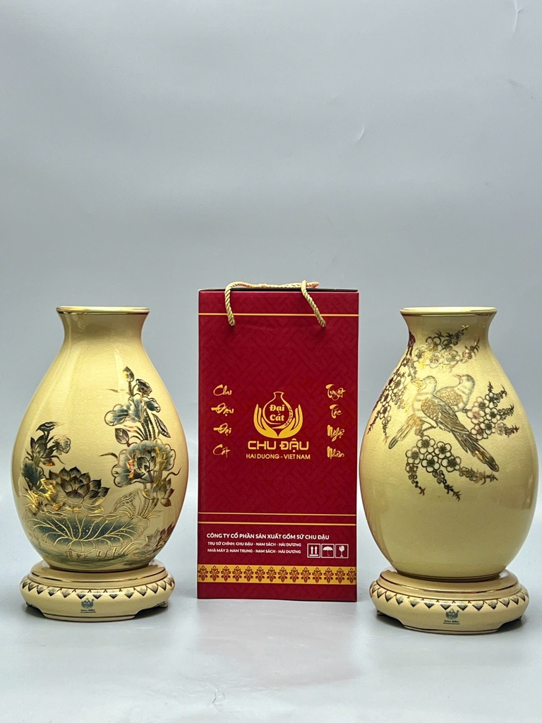 Bình Lão Vọng H28 vẽ vàng 24k