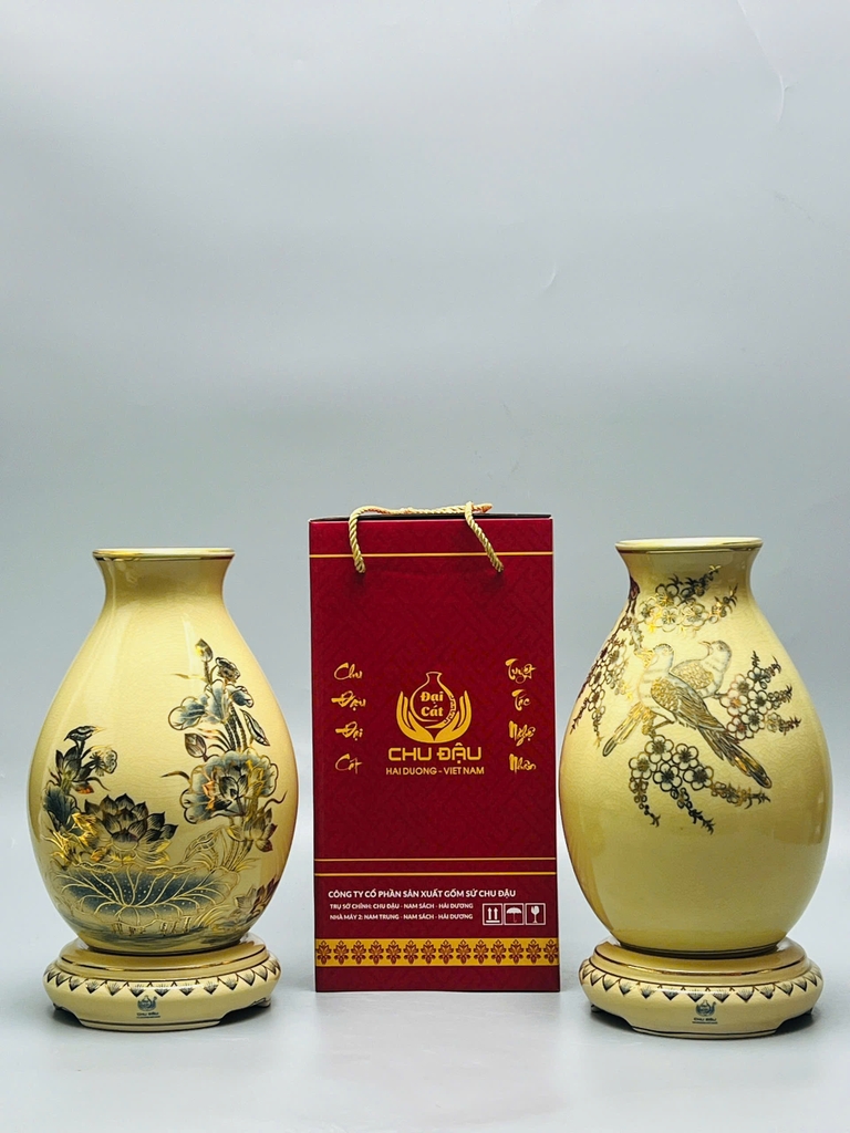 Bình Lão Vọng H28 vẽ vàng 24k