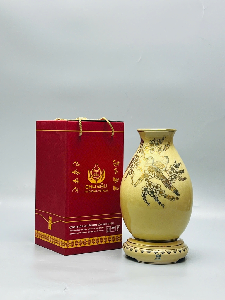 Bình Lão Vọng H28 vẽ vàng 24k