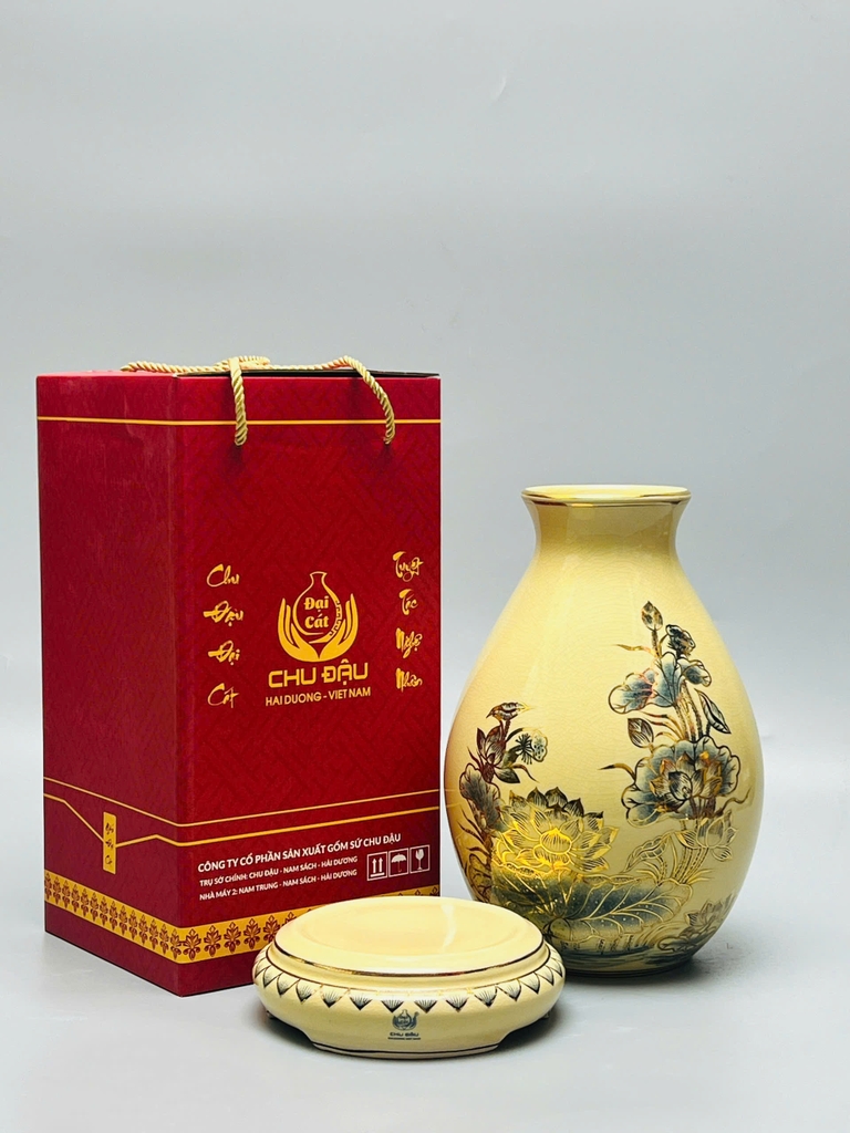 Bình Lão Vọng H28 vẽ vàng 24k