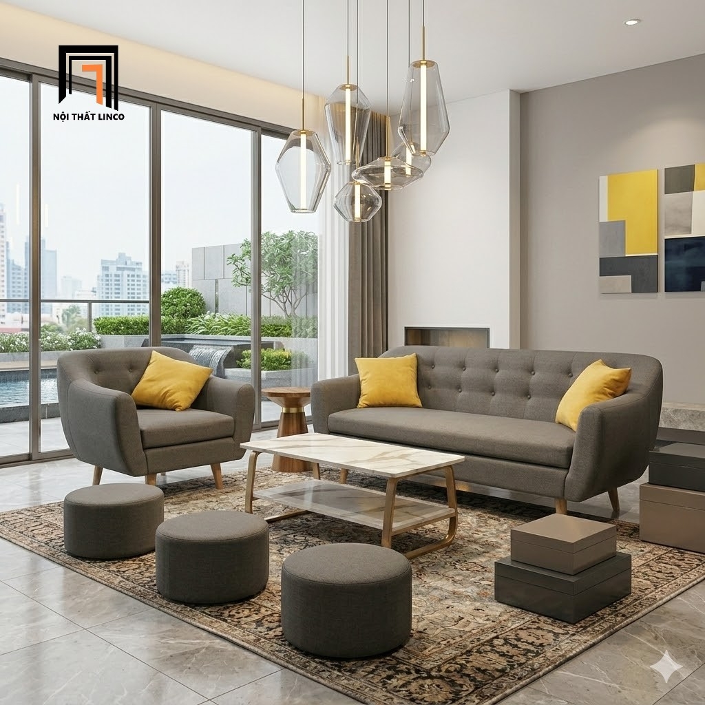 sofa, sofa set, living room sofa set, small sofa set, cheap price sofa for living room, fabric sofa set for small space sofa set in Sai Gon SG - Living room's sofa in VietNam