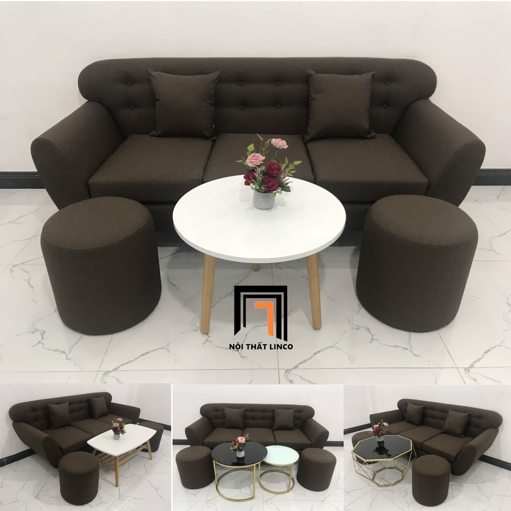 bộ ghế sofa nâu đậm