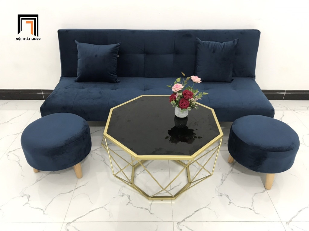 sofa giường xanh đậm