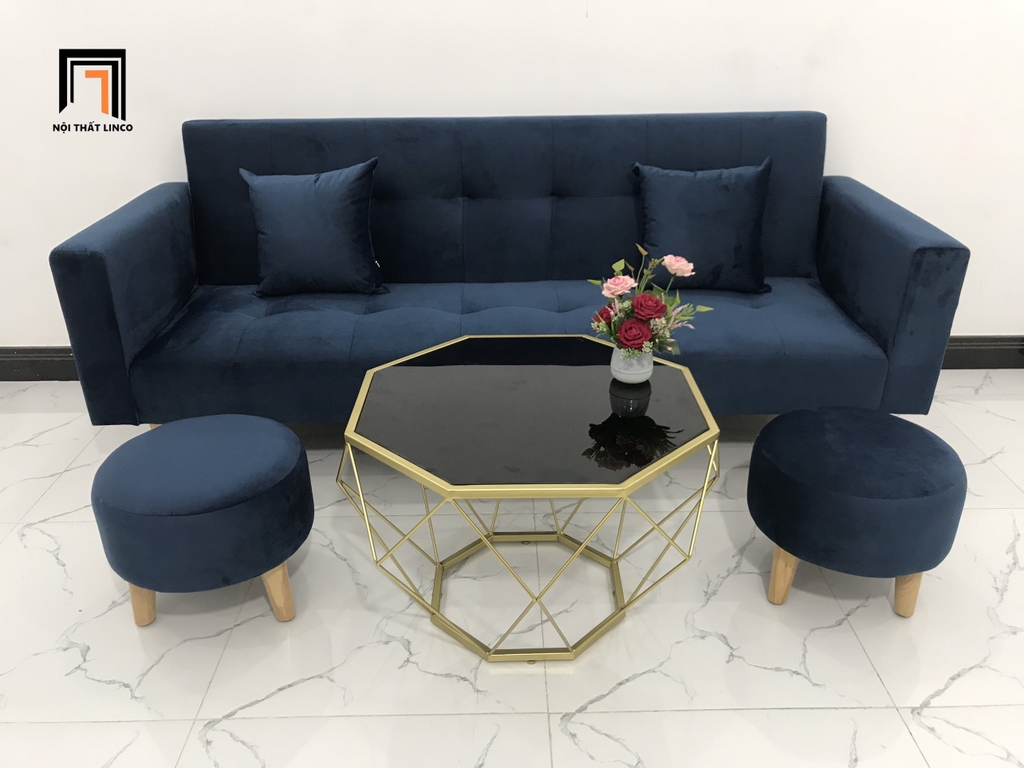 sofa xanh đậm vải nhung