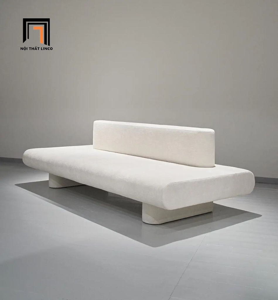 sofa văng dài 1m6 màu trắng kem cao cấp