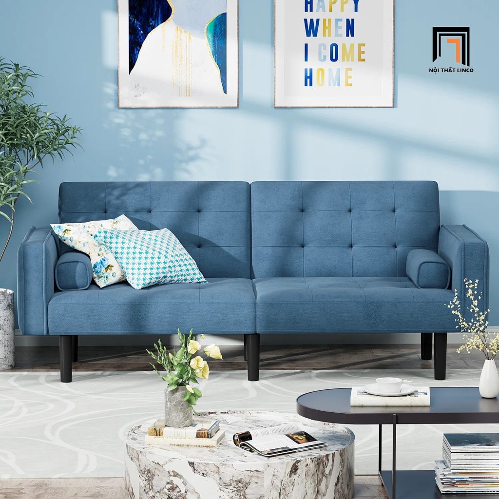 sofa giường xanh dương