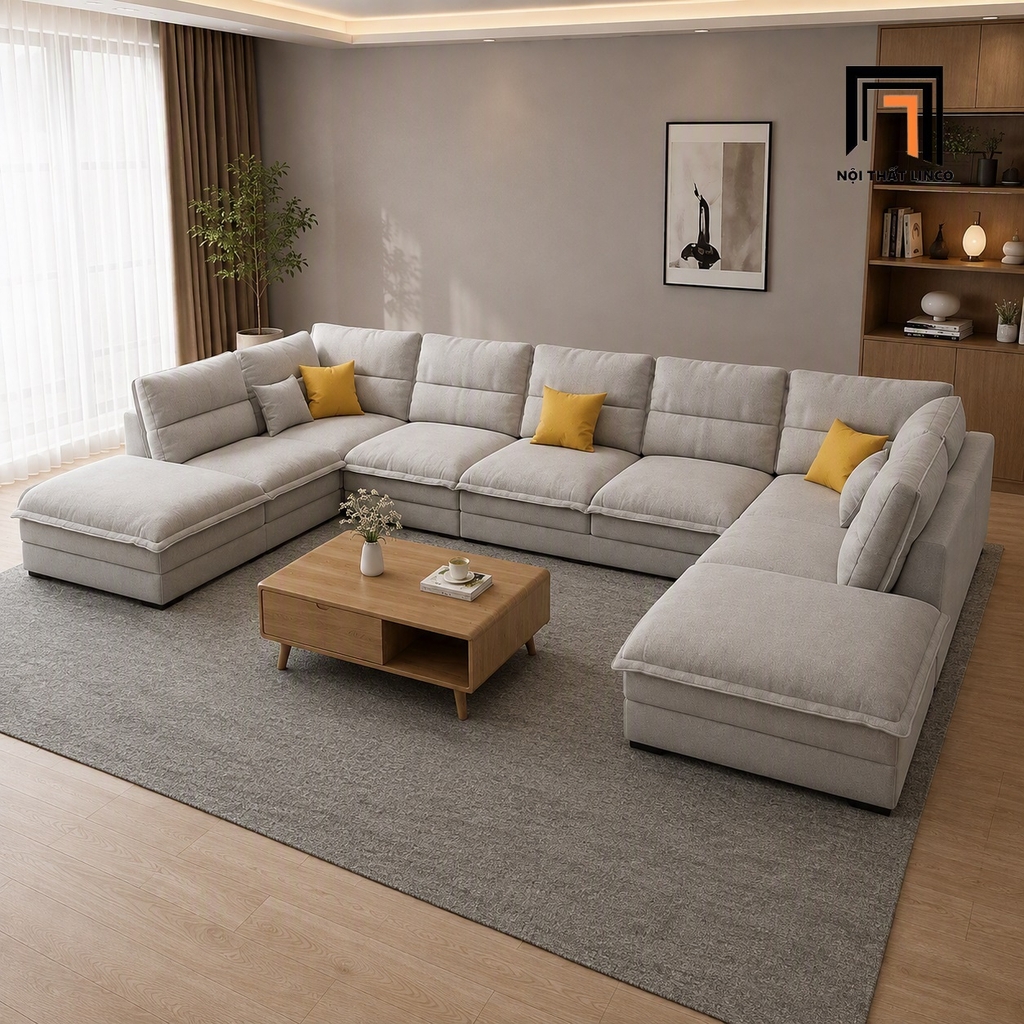 sofa bọc vải nỉ sang trọng