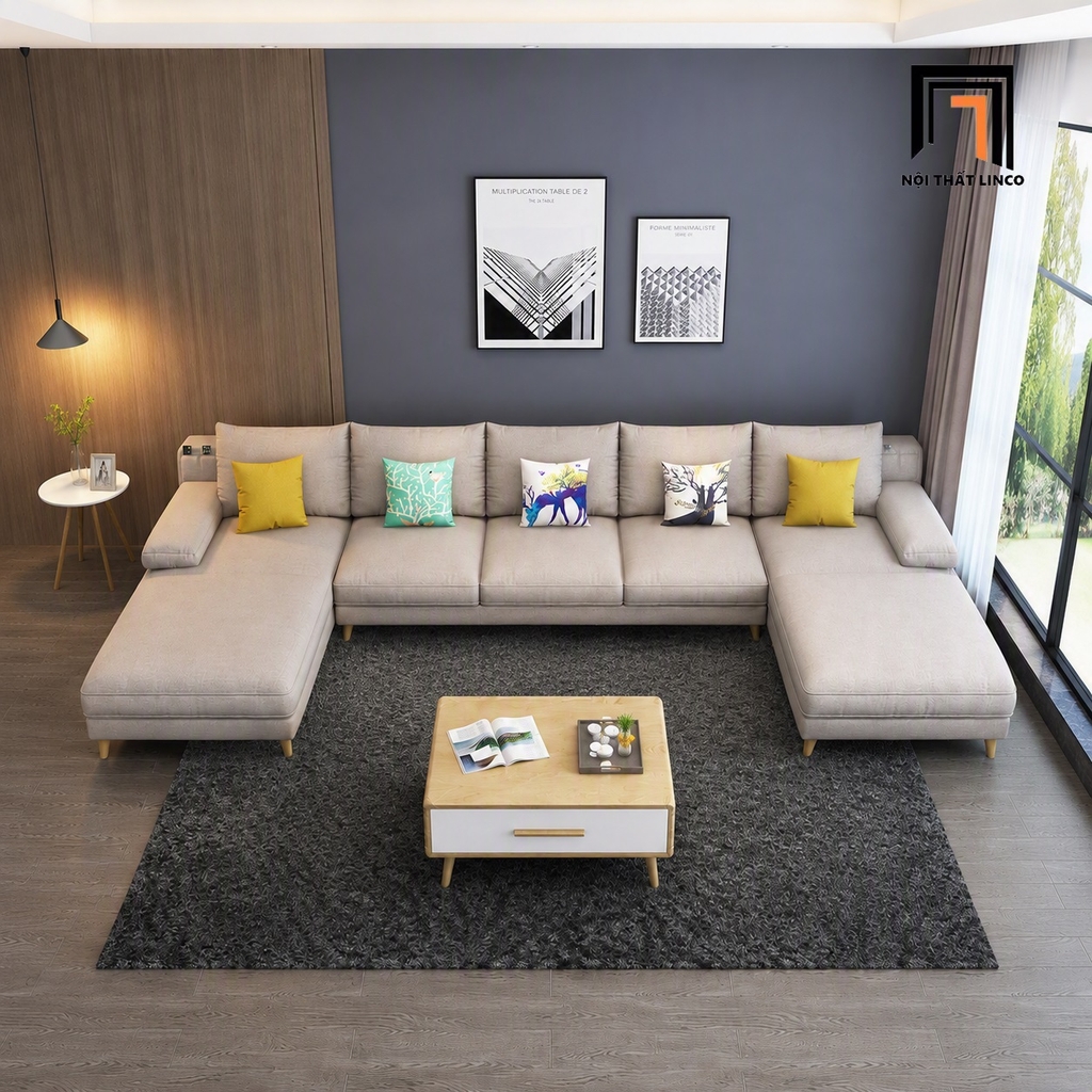 sofa thiết kế rộng rãi tiện nghi