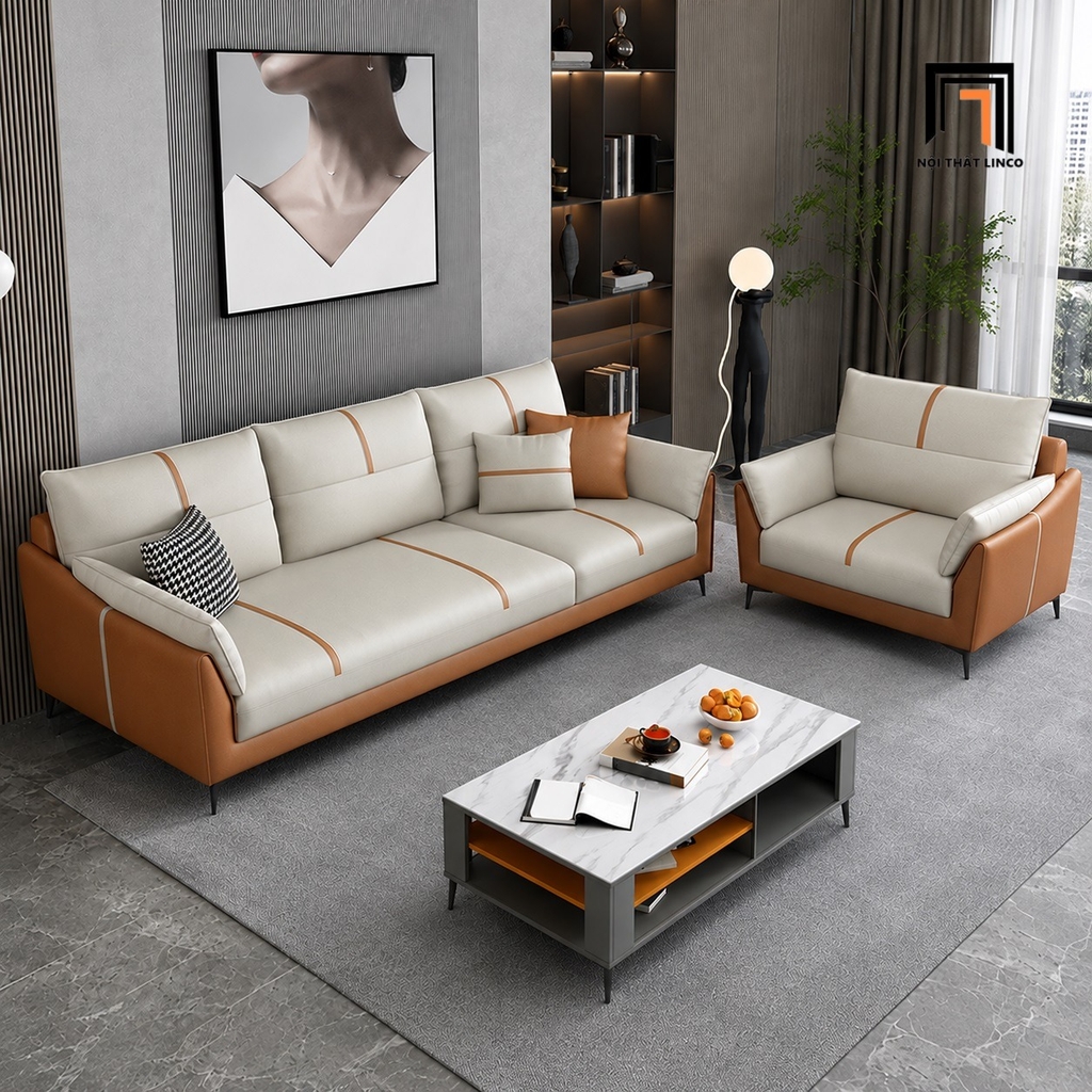 sofa văn phòng bọc da sang trọng
