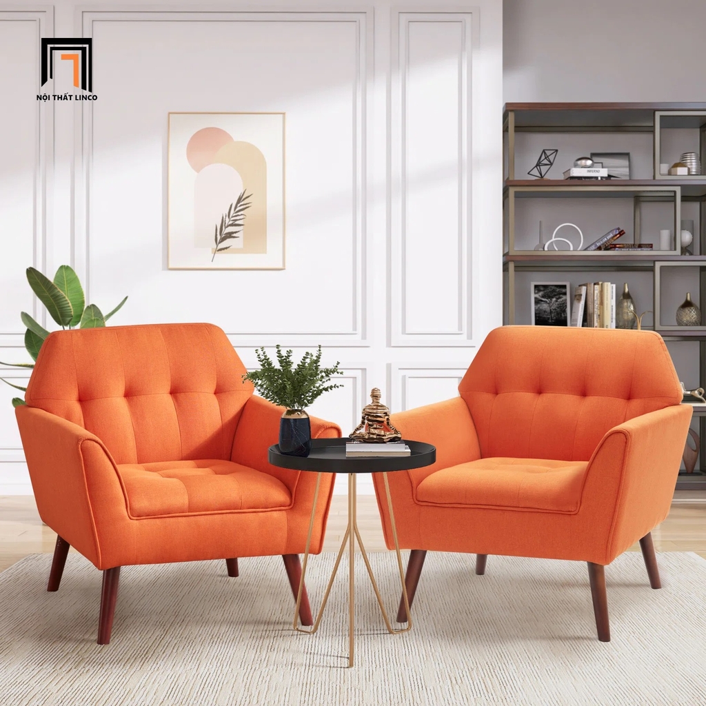sofa đơn màu cam