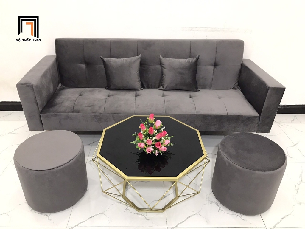 sofa bed xám đen
