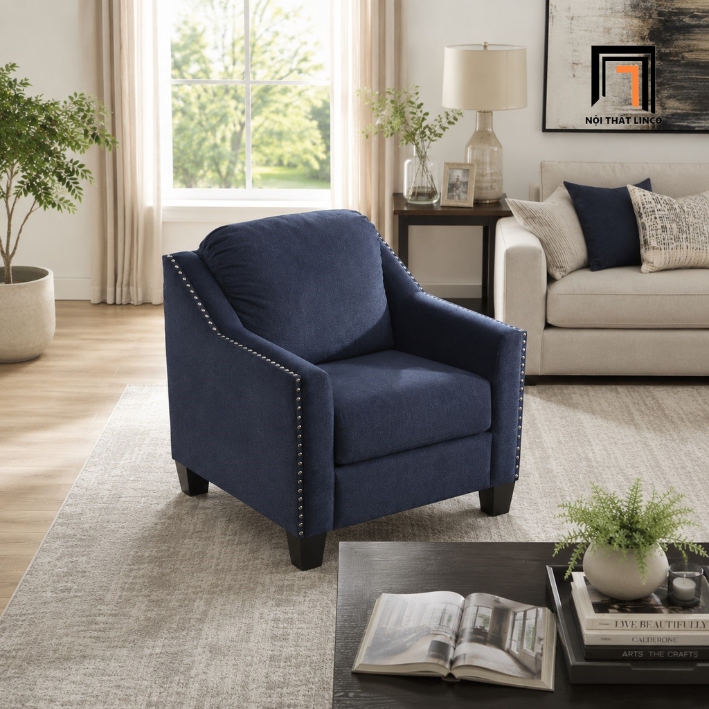 sofa xám đen vải nỉ