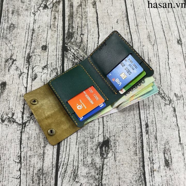 Ví nam mẫu đứng mini nút bấm - Đen