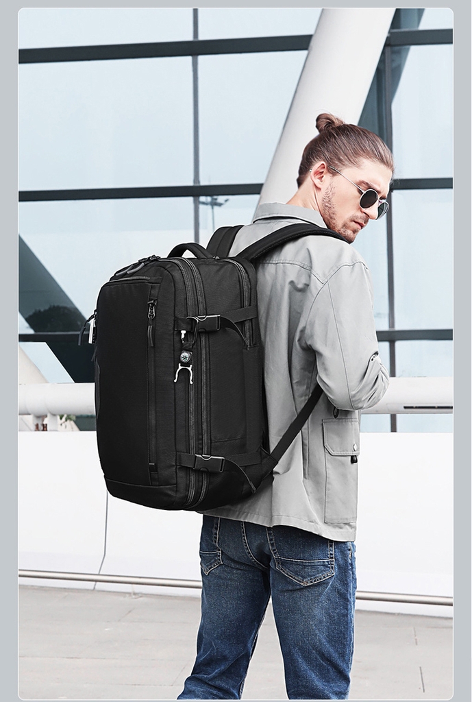 Balo đa năng đựng Laptop 17.3 inch BANGE khóa số, chống nước kèm la bàn, có thể nới rộng và nhiều tính năng tiện lợi